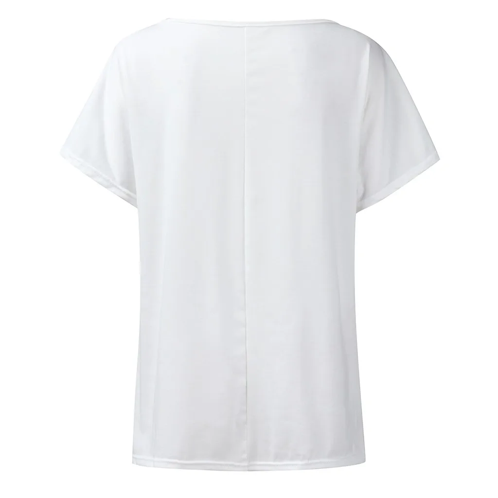 

Women T-shirt Short Sleeve Letter Printed Loose T Shirt Female Slanted Shoulder Short Sleeve T-shirt Top O Neck Blouse Tops#35