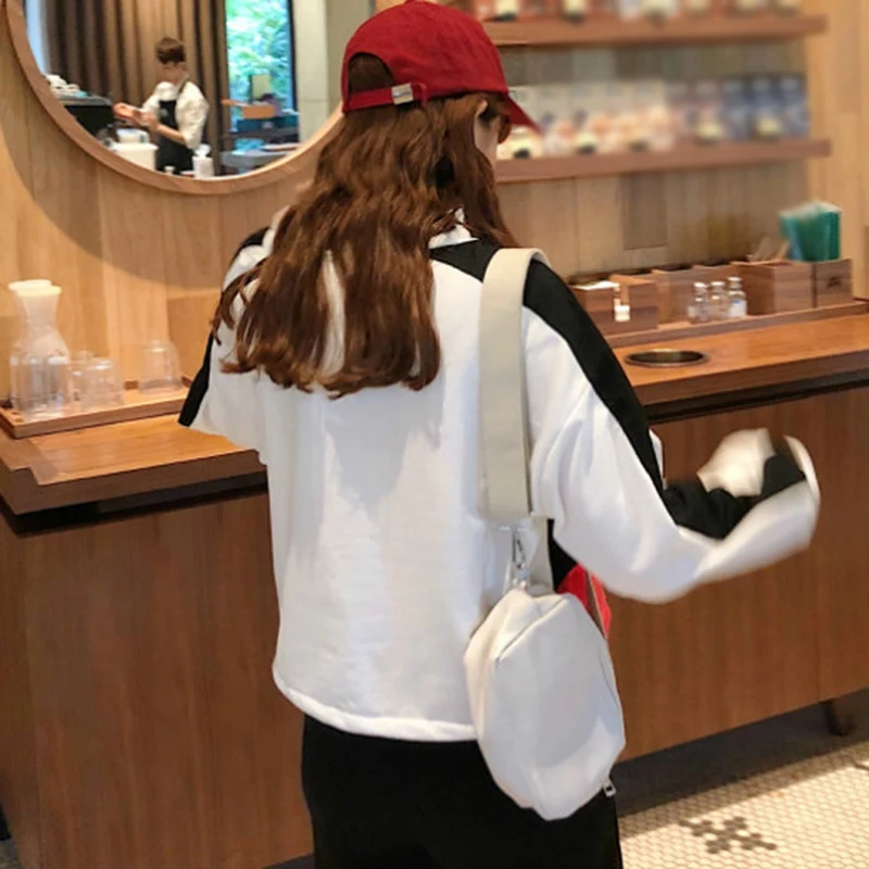 Женская толстовка в стиле хип-хоп на молнии тонкая с длинными рукавами свободная