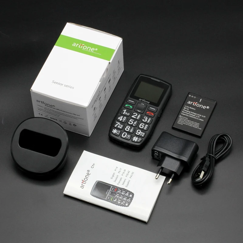 artfone senior cell phone with large keys and without contract dual sim pensioner phone 1400 mah battery 2g free global shipping