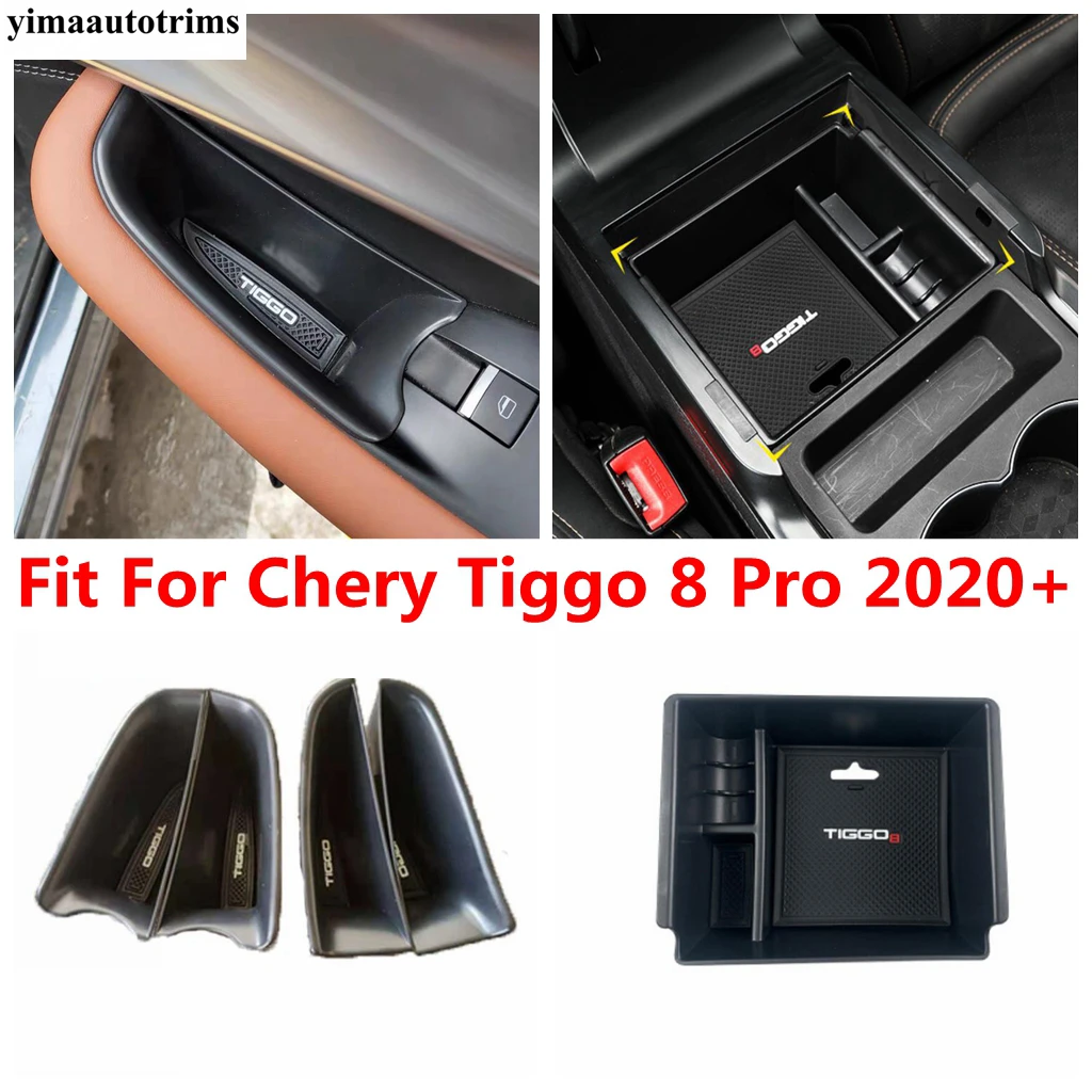 Car Door Armrest Storage Box Central Control Pallet Container Cover Interior Kit Accessories For Chery Tiggo 8 Pro 2020 - 2022
