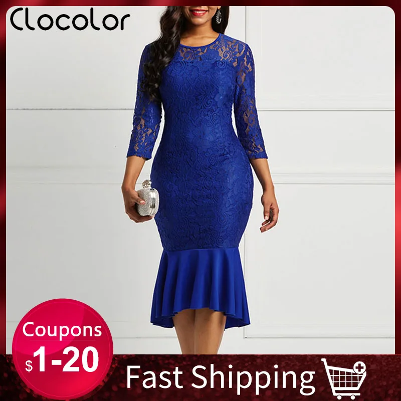 Женское платье миди с оборками и кружевом в обтяжку|Женские платья| |