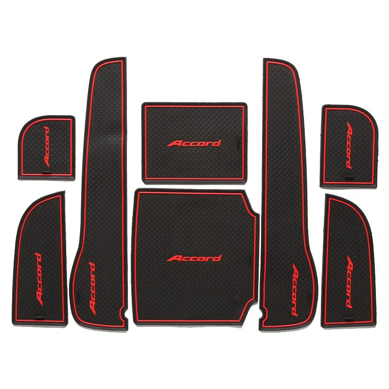

Door Slot Pad Mat 3D Rubber Mat Interior Cup Cushion Groove Mat Lnterior Anti Slip For Honda Accord 8th 2008-2013 Car Styling