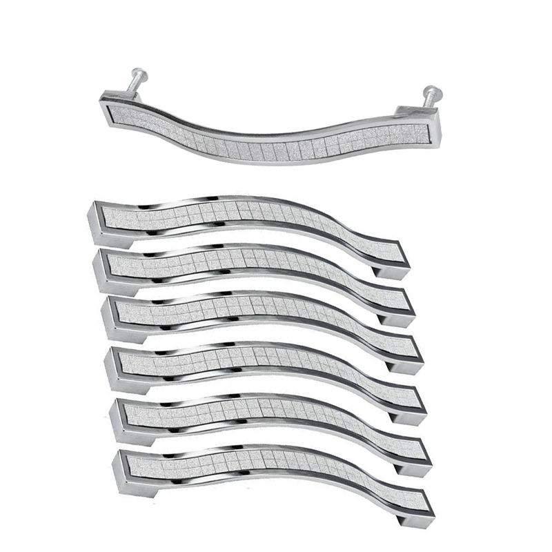 16 шт. Хрустальная ручка для мебели бара кухонный шкаф ящик дверные ручки серебро-6