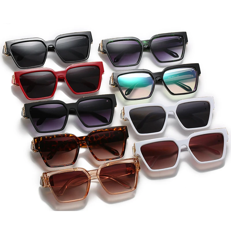 SO &amp EI ретро панк стиль негабаритные Квадратные Солнцезащитные очки Мужские Ins