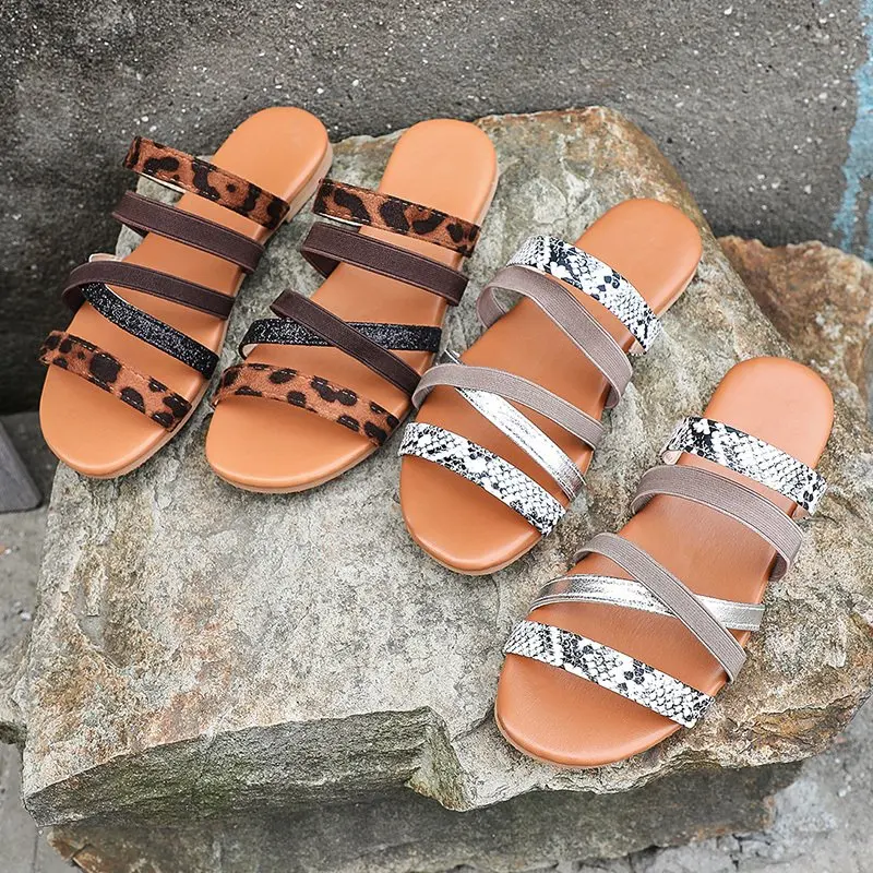 

Summer Women Sandals Solid Color Flat Cross Strap Flat Ladie Sandals Fashion Non-Slip Outdoor Beach Women Shoes zapatos de mujer