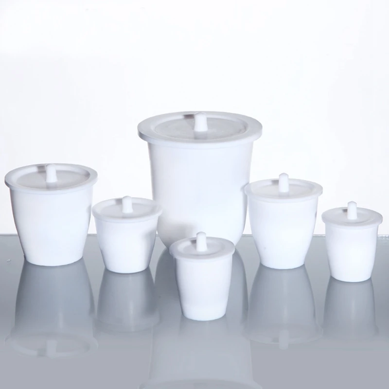

2pcs/lot 25/30/50/100/250mL Lab Polytef PTFE Crucible with Cover Laboratory Equipment
