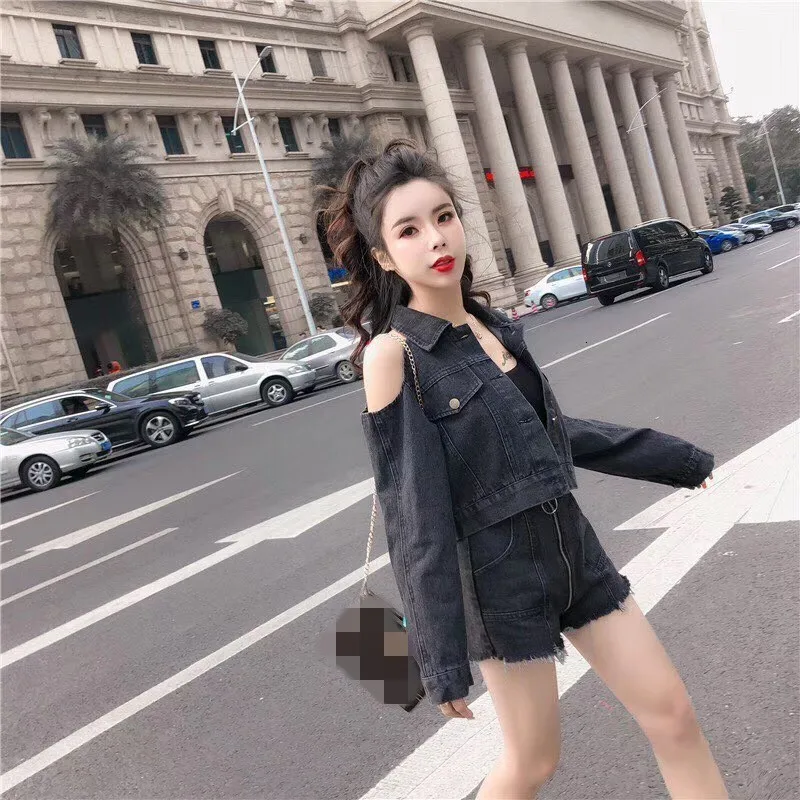 High Street женские джинсовые повседневные комплекты из двух предметов с длинным