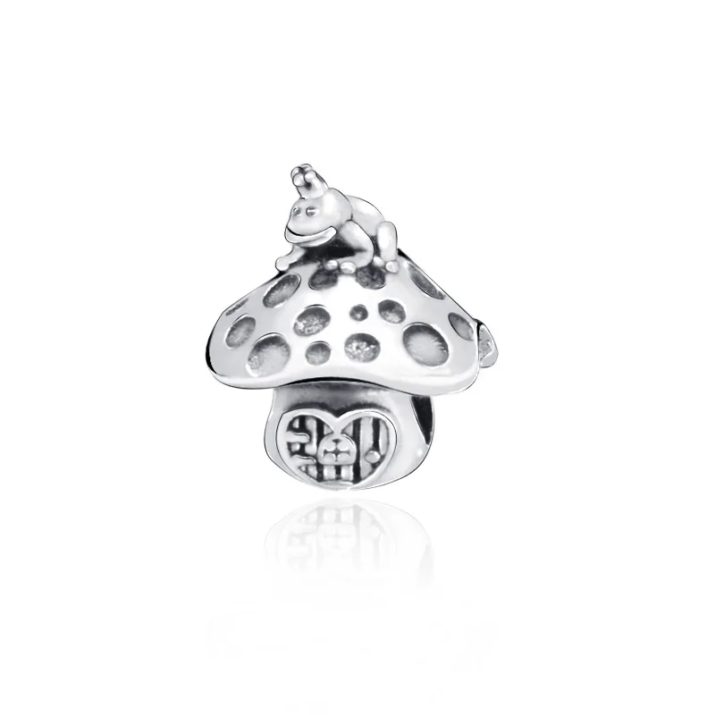 

Autumn Trendy 925 Sterling Silver Beads Mushroom & Frog Charm Fit Original Pandora Charms Bracelet For Women DIY Jewelry Gift