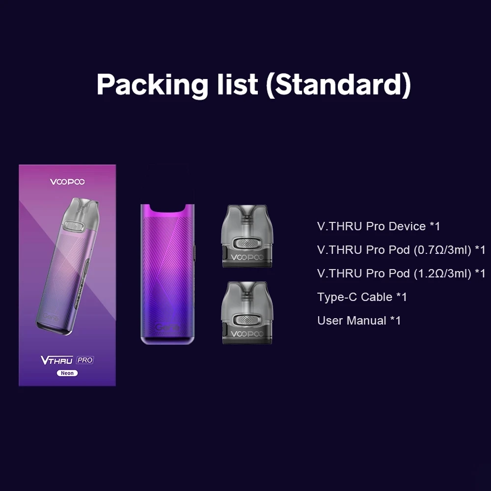Электронная сигарета VOOPOO V Thru Pro 900 мАч 3 мл 0 69 Ом Ом|Атомайзеры электронных