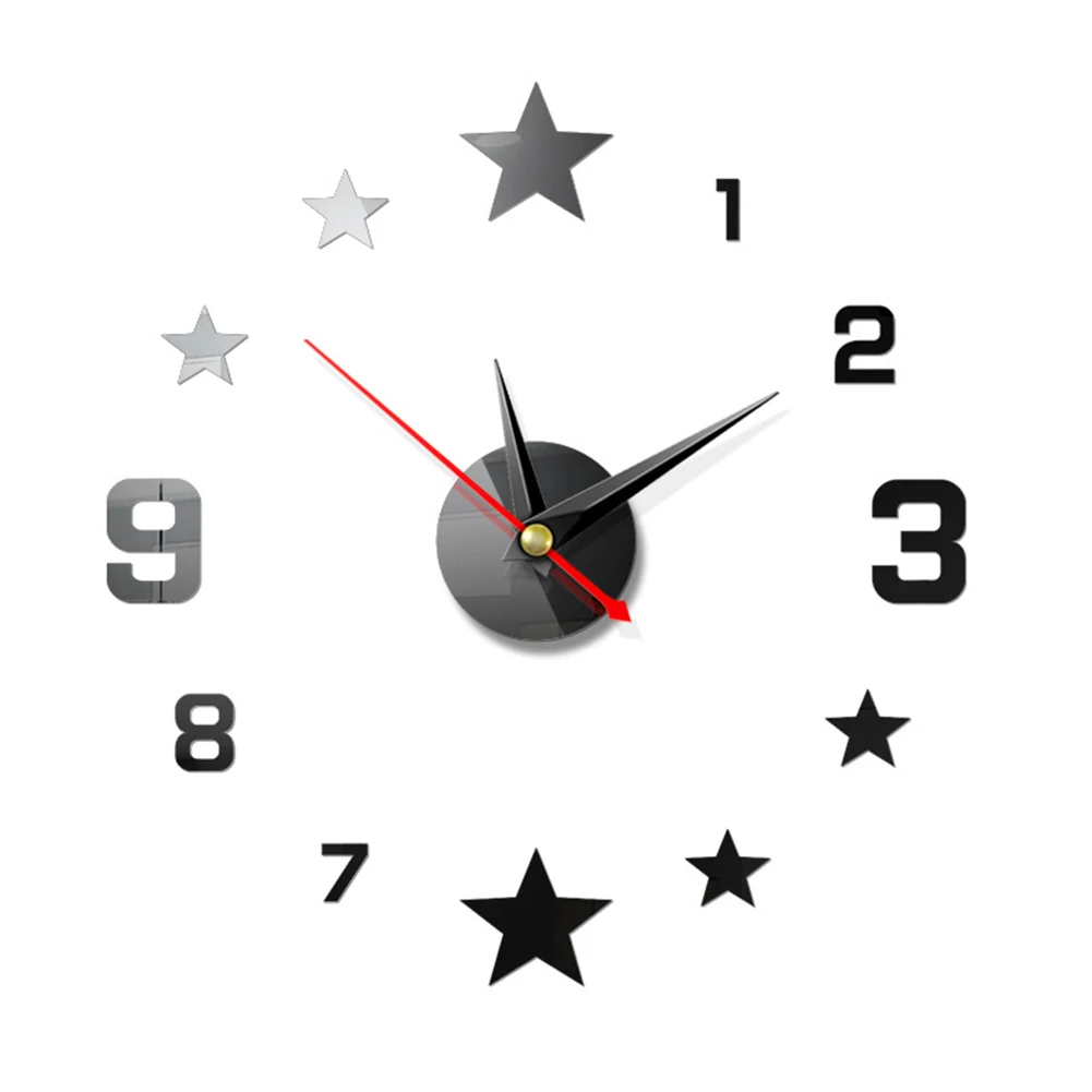 DIY Звездные цифровые настенные часы 3D стикер современный дизайн большие