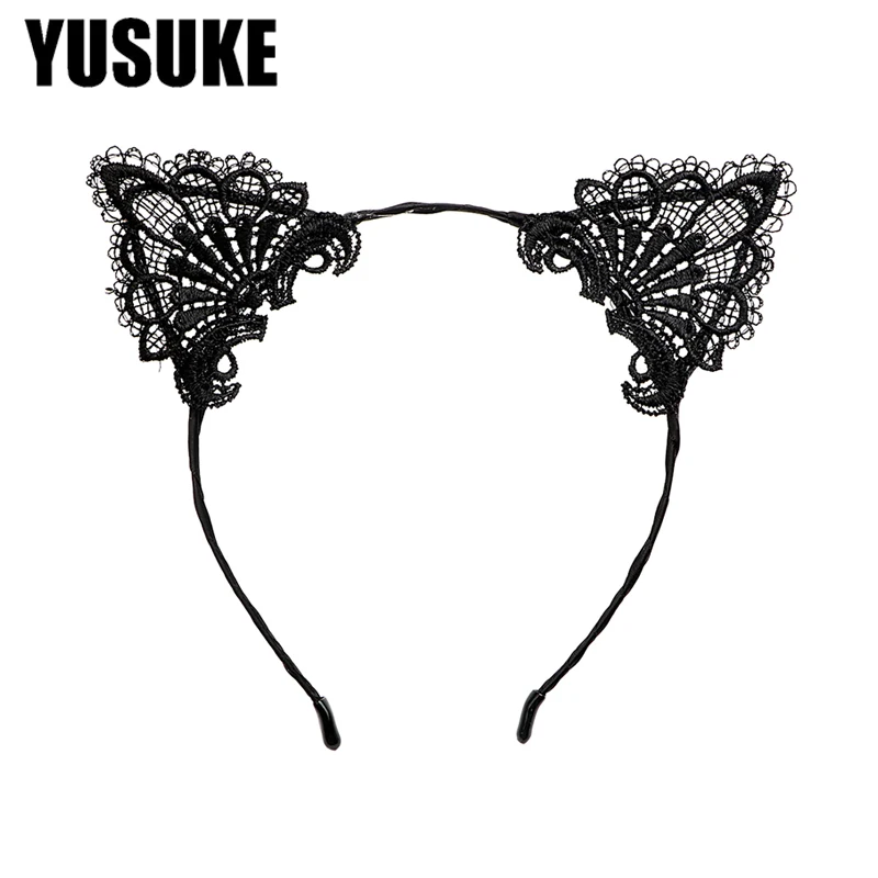 Секс игрушки Кружевная повязка на голову кошачьи ушки БДСМ бондаж Эротические