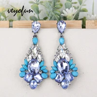 veyofun vintage acrylic crystal drop earrings classic luxury bridal dangle earrings for woman fashion jewelry gift new