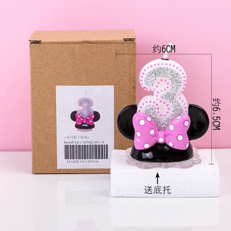 Просвет номер 0 9 с героем мультика Минни свечи для детей подарок на день рождения