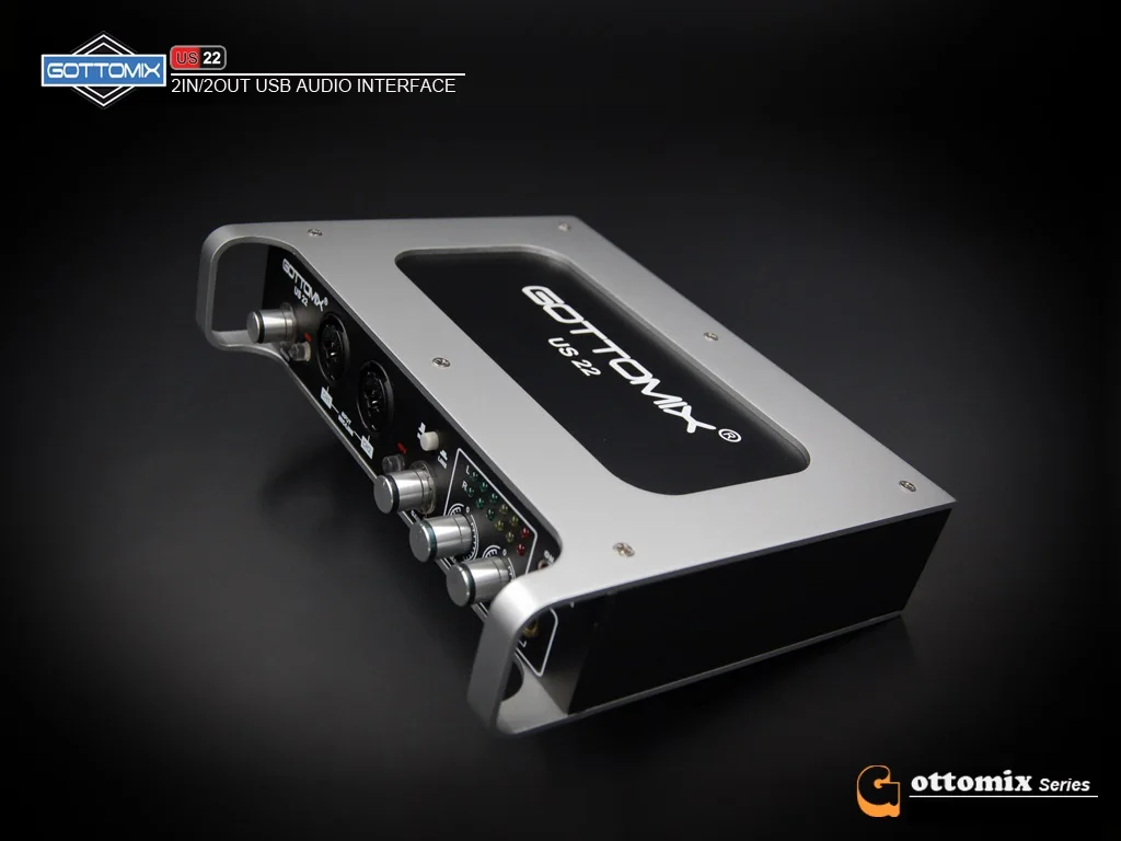 Профессиональная 2 In/ Out MIDI I/O USB аудио интерфейса Gottomix US22 звуковая карта для