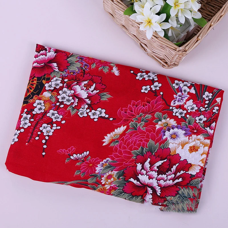 YOMDID китайский стиль хлопок лен ткань с цветочным принтом сделай сам одежда