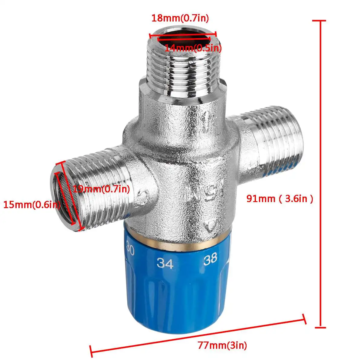 

DN15 Mixing Valve Bathroom Faucet Temperature Mixer Control Valve Home Improvement HOT