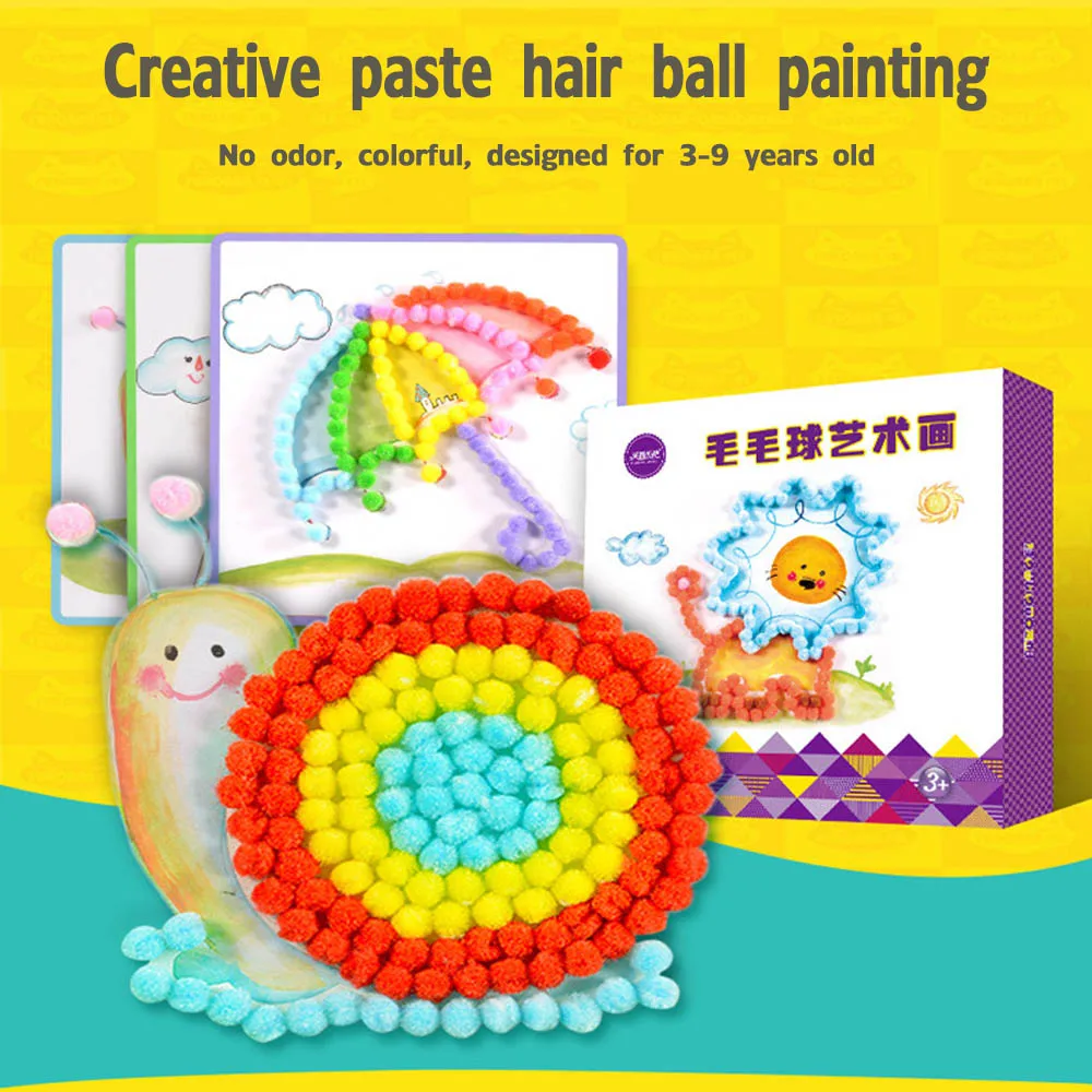 Картина с шариком для волос детская ручная работа Сделай Сам производство милый