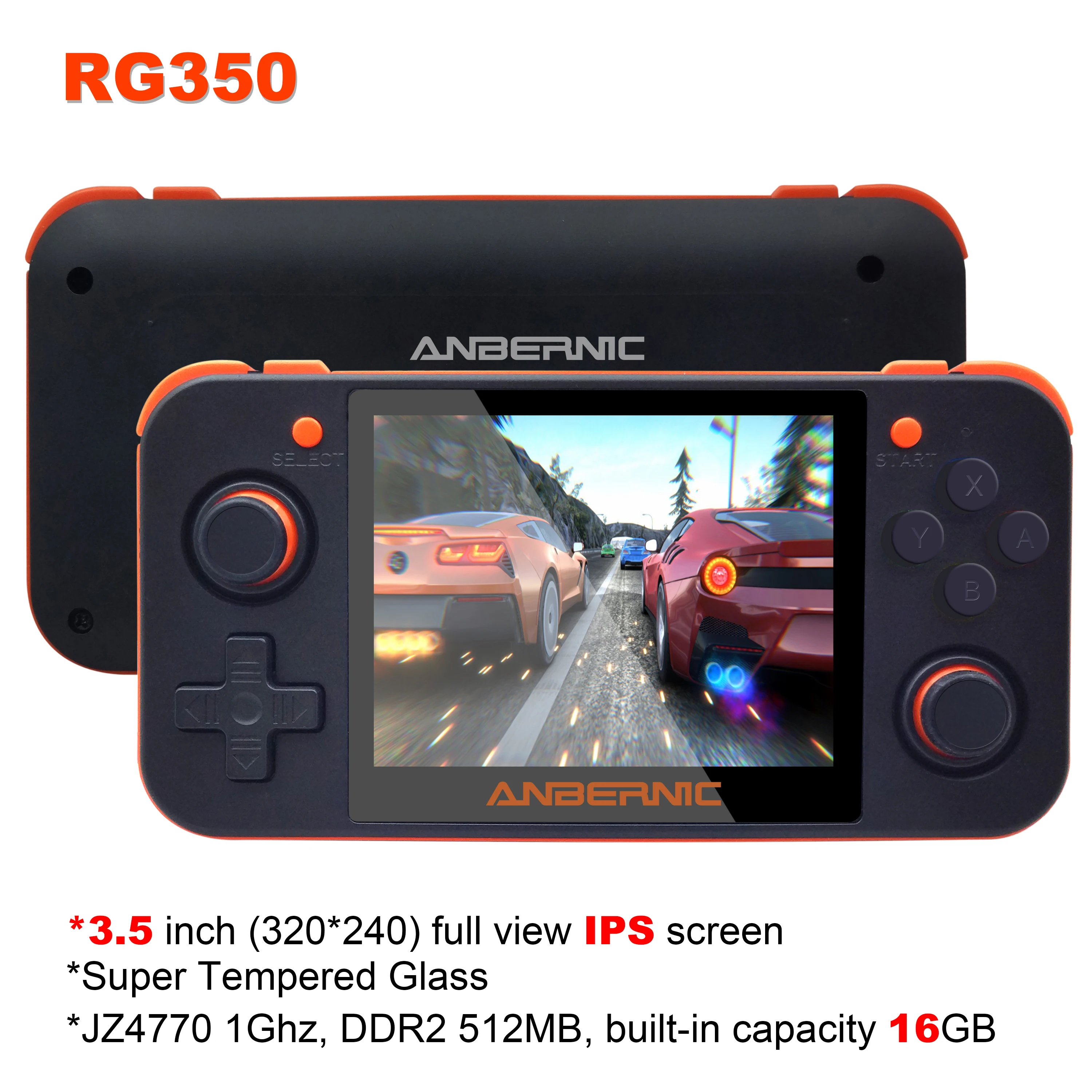 ANBERNIC RG350 ips Ретро игры 350 видео игры обновление игровой консоли ps1 игры 64 бит opendingux 3,5 дюймов 28000+ игры rg350