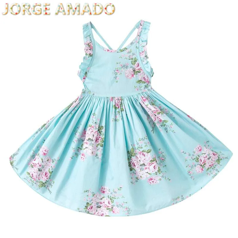 Girls Easter Dress Beach Style Floral Party Backless Dresses For Vintage Toddler Girl Clothing 1-10T H1701 | Детская одежда и