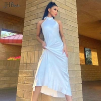jhbeute y2k elegant dresses for women sleeveless solid casual sexy bodycon halter straps dress evening dress women clothing