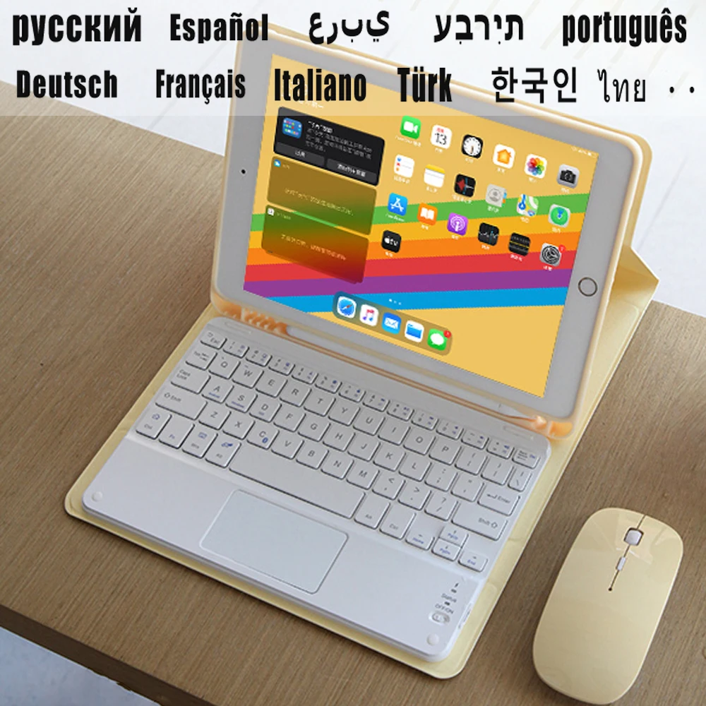 

Touchpad Keyboard Case Mouse for iPad Mini 4 5 2019 5th Generation Mini4 Mini5 Russian Arabic Spanish Hebrew Korean Keyboard