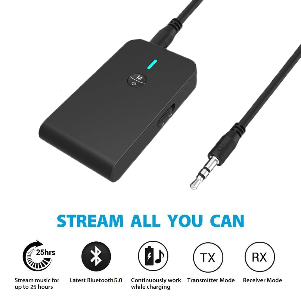 Беспроводной Bluetooth 5 0 передатчик приемник 3 мм RCA AUX стерео аудио адаптер для