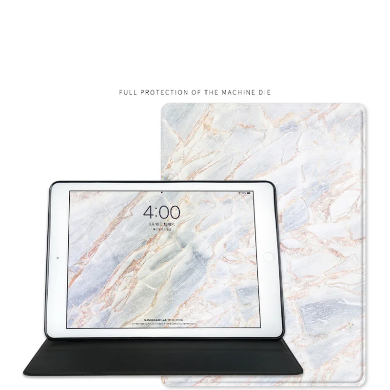 

For Ipad Pro 11 Mini 4 5 Air 3 4 Case 2020 Ultra-thin Anti-drop Shell Magnetic Marble Pattern Minimalist Style Protective Cover