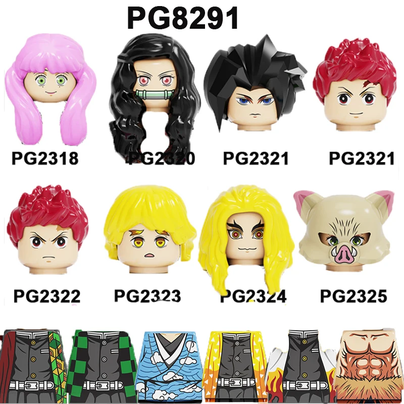 

8pcs/set Building Block Demon Slayer Japan Popular Anime Character Kamado Tanjirou Kamado Nezuko Bricks For Kids Gift Toy PG8291
