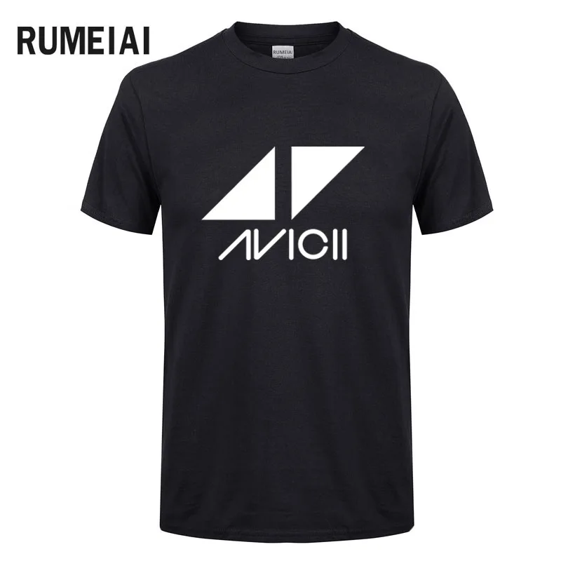 2019 Avicii DJ летняя футболка с логотипом Мужская хлопковая коротким рукавом принтом