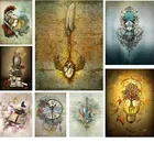 5D алмазная вышивка сделай сам, мозаика, картина, круглая, квадратная, дрель, стимпанк, перо, цветок, скрипка, девушка сова, крест, наборы для вышивки