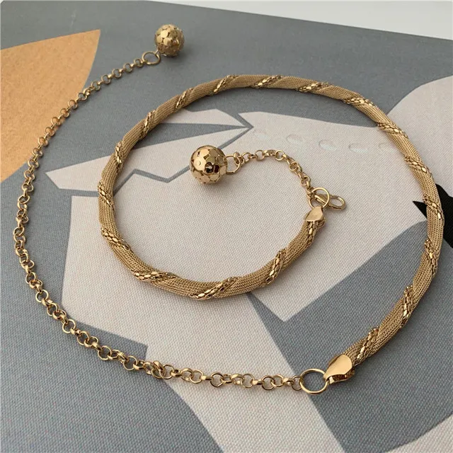 

Thin Waistband Beaded Hook Pearl Decorative Metal Belt Women Belt Waist Chain Dress Decorative Waist Belt