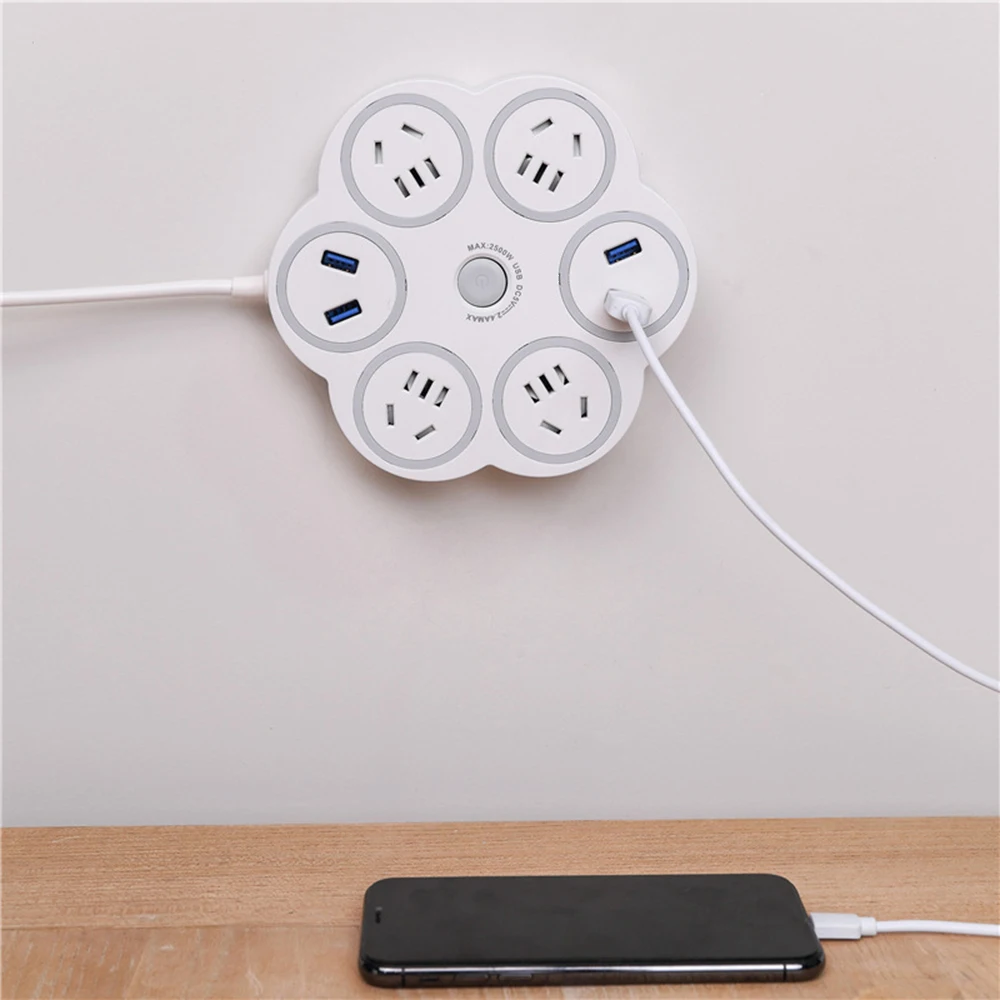 Мульти Мощность полосы 4 розетками переменного тока штепсельная вилка