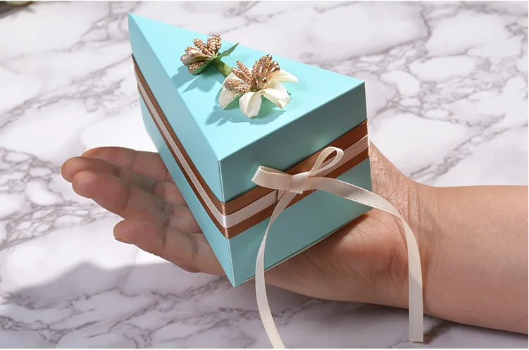 50/100 шт синий/розовые детские бутылки из под молока треугольная торт Стиль Baby Shower