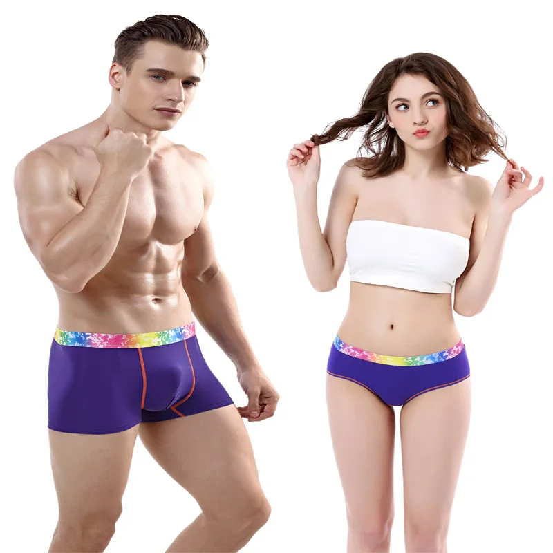 

Couples Underwear lovers underpants Cotton Printing sexy lovers underwear briefs female panties Sweethearts lovers underpants