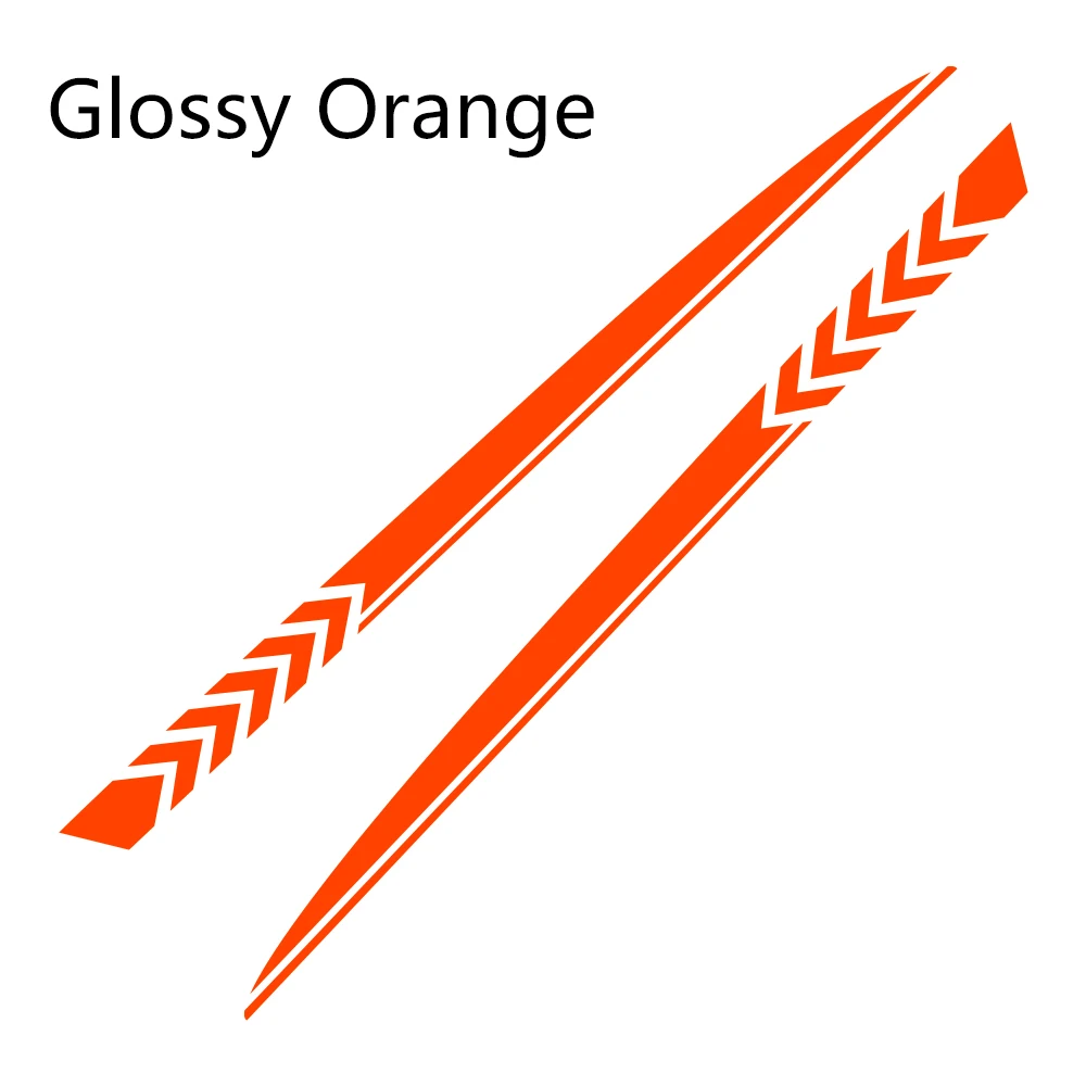 Glossy Orange 2 шт. для Dodge зарядное устройство автомобильные наклейки спортивный стиль авто длинные боковые полосы виниловые наклейки "сделай сам" пленка автомобильные принадлежности для тюнинга - Название цвета: Glossy Orange