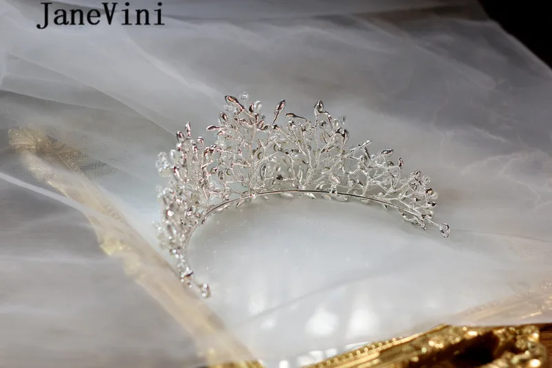 JaneVini Бохо жемчуг Невесты головные уборы хрустальные свадебные диадемы белые