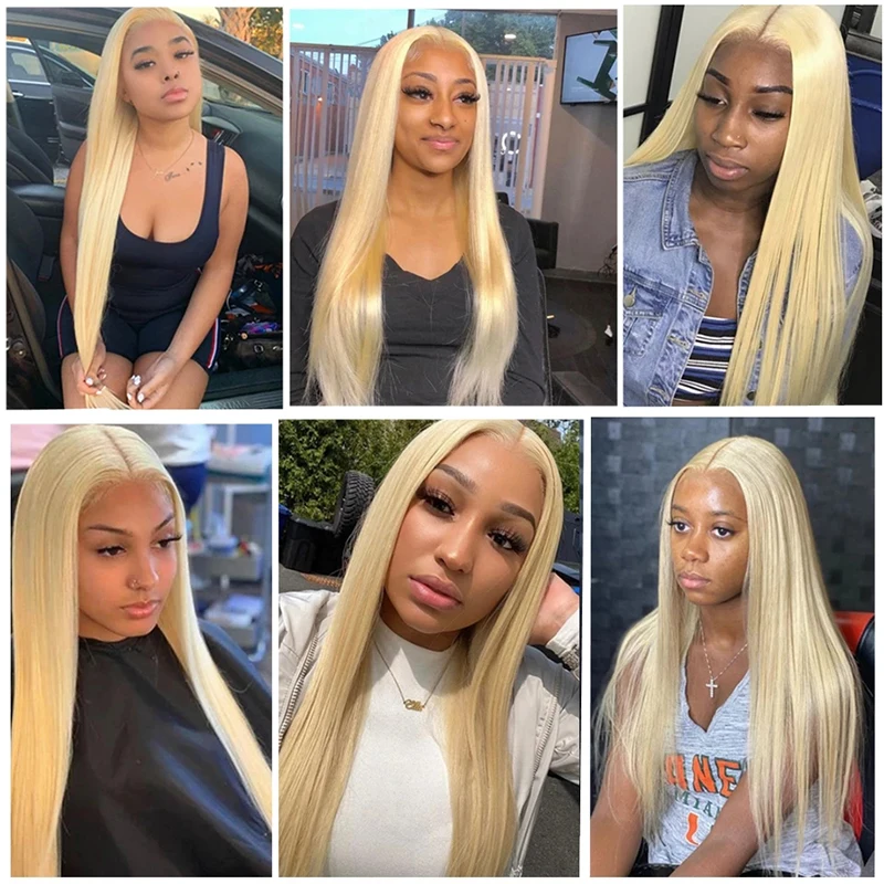 

613 Honey Blonde Remy HD Transparent Lace Straight Lace Front Human Hair Wig For Black Women Brazilian 13X4 4X4 Closure Wig