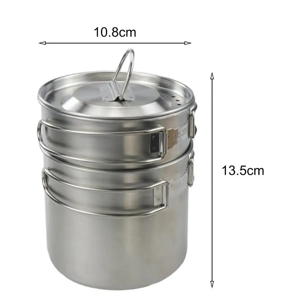 

1 Set Water Cup Double-cup Design Folding Handle Portable Stainless Steel Drinking Mug for Outdoor Camping Cup Travel Tumbler