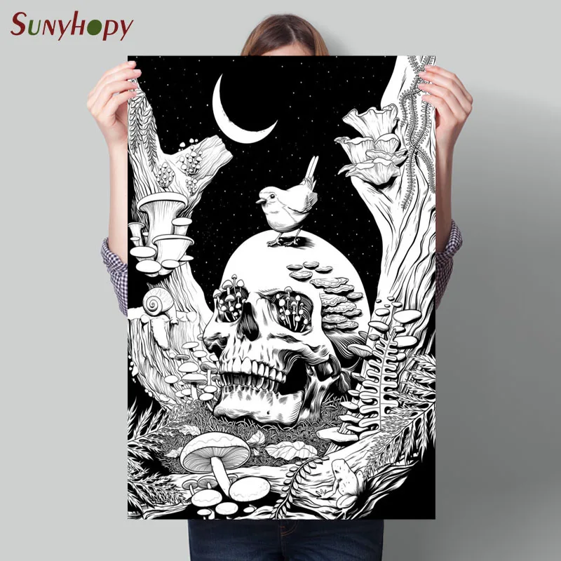 

Painting High Quality Mushroom Canvas Poster Wall Home Decor No Frame 30X45cm 40X60cm 50X75cm 60X90cm