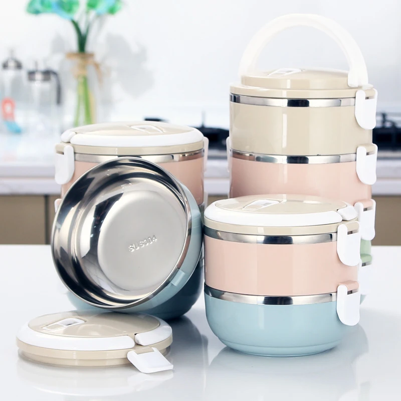 Lunchbox Japanese Bento Box Leak-Proof Food Container For Kids Portable Outdoor Stainless Steel Kitchen | Дом и сад