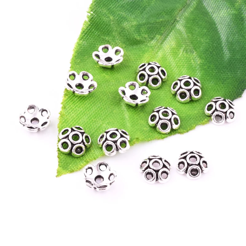 120 шт. тибетские серебряные цветы|Ювелирная фурнитура и компоненты| |