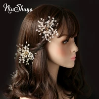 niushuya handmade crystal hairpin for women bride hot sale gold wedding hair stick hair accessories head jewelries