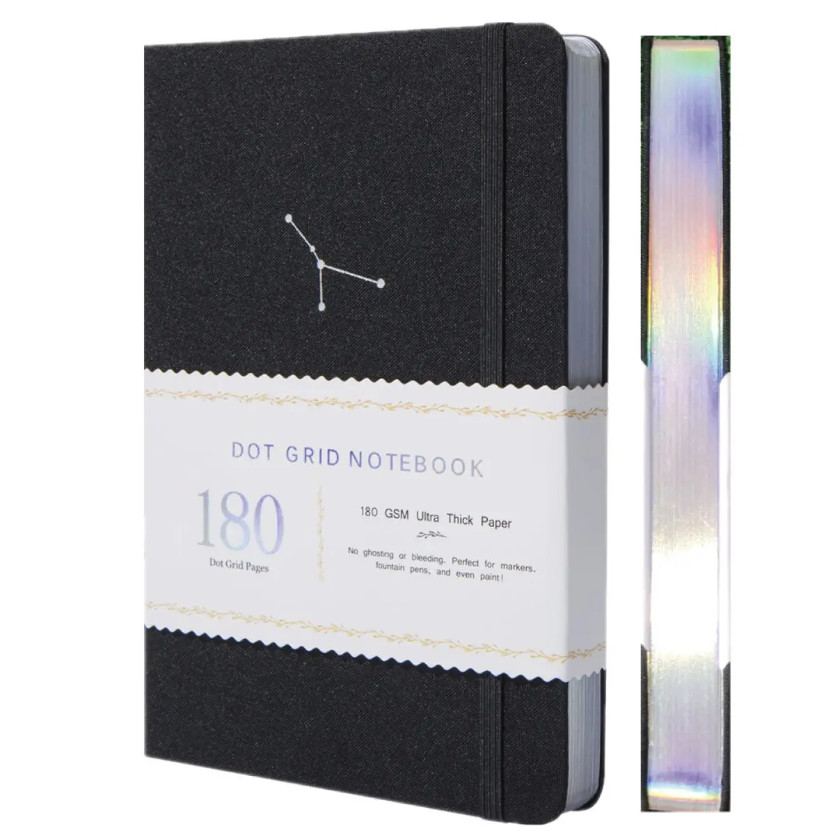 Cuaderno de cuadrícula de puntos del zodiaco A5, diario punteado, 180gsm, papel grueso de bambú, 160 páginas, 5x5MM, caja de regalo de puntos