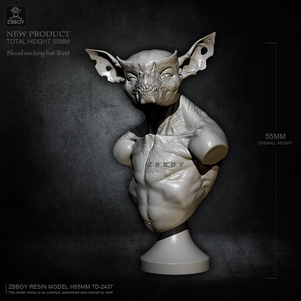 

55MM Resin bust model kits figure colorless and self-assembled TD-2437