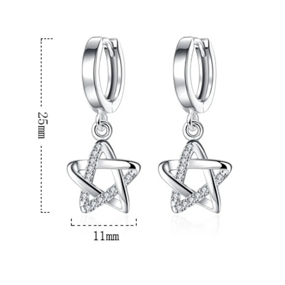 

NEHZY 925 Sterling Silver Earrings High Quality Jewelry Woman Fashion New Crystal Zircon Retro Hollow Stars Hot Sale Earrings