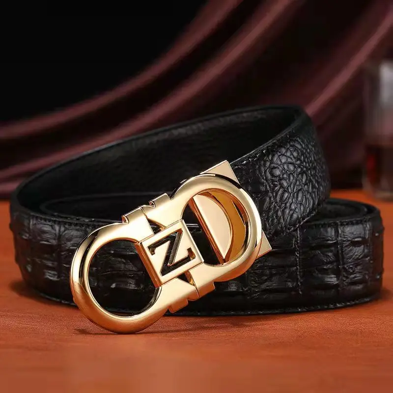 

Ремень из гладкой кожи для мужчин, люксовый брендовый Дизайнерский Модный кожаный пояс с застежкой на пуговицах