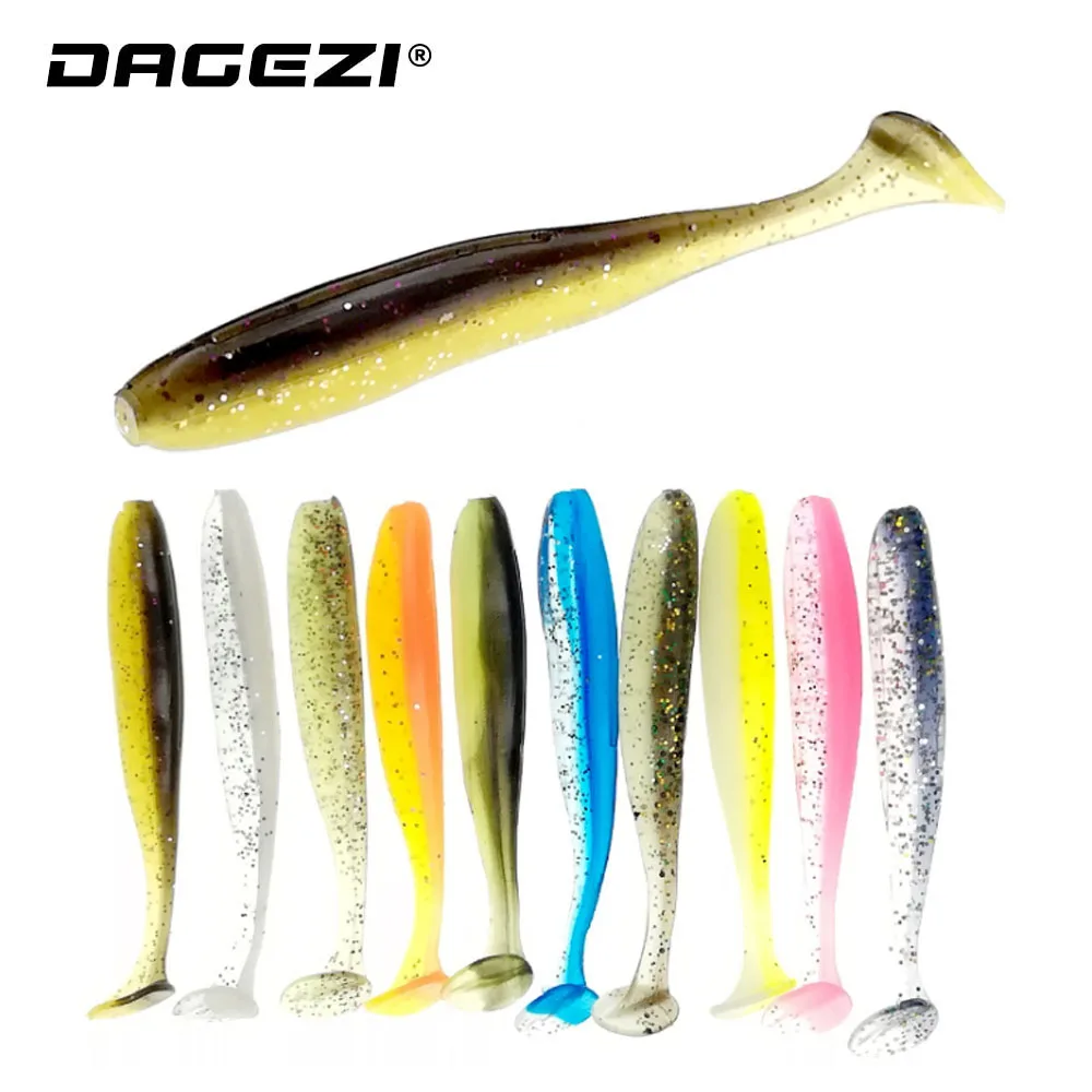 Мягкая силиконовая приманка DAGEZI 7 см 2 г для морской рыбалки 10 шт./лот мягкая