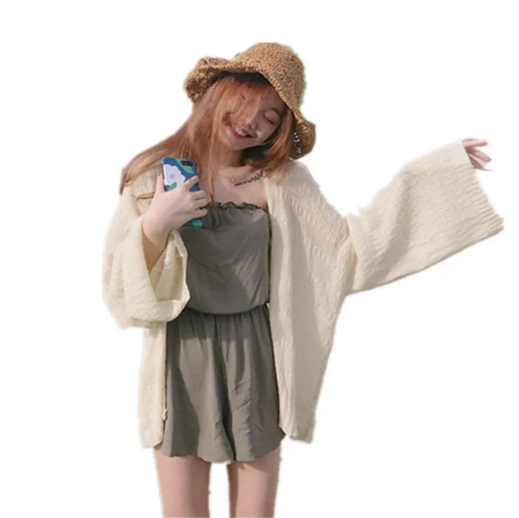 Тонкий вязаный кардиган в Корейском стиле с надписью First Love универсальное