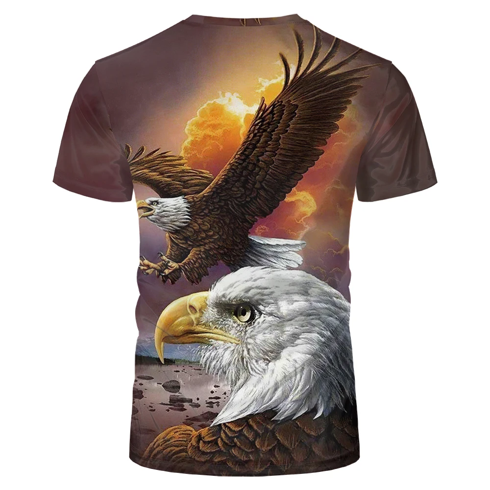 

Trendyol Clothes 3d Animal Bald Eagle Printing Men T-Shirts With Short Sleeves Fashionable Personality Oversized Top T-Shirt