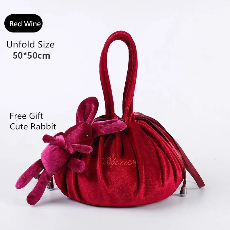 Женская сумка-Органайзер для макияжа большая фланелевая сумка на шнурке